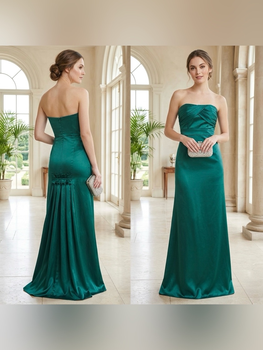 Vintage BCBG Women Teal green strapless ball gown Size 2 Maxi Dress Prom Wedding